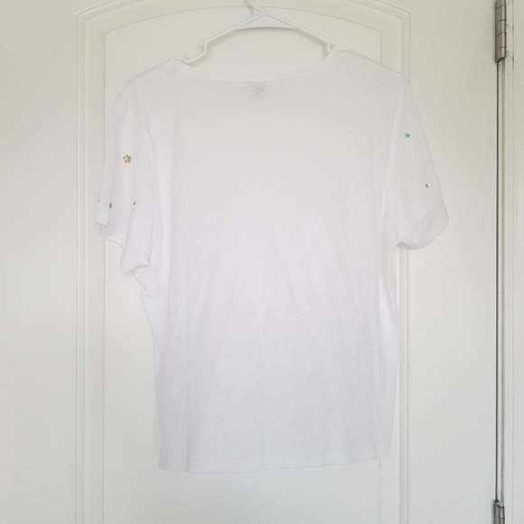 J. Crew Flower Decal Short Sleeve Top - Picture 5 of 7